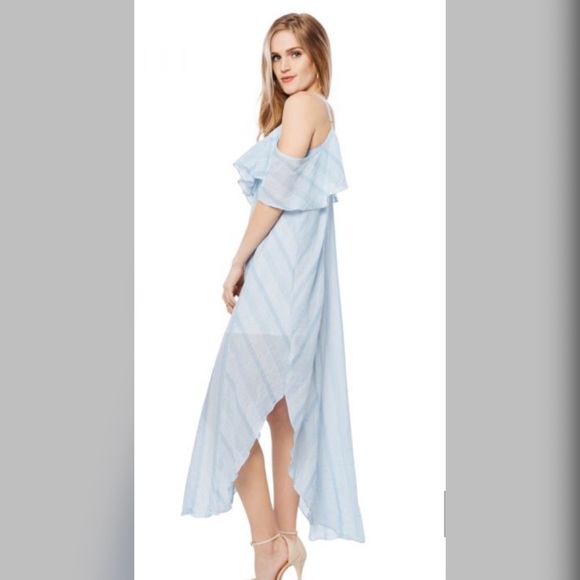 LAST! Stunning and Comfy Lined Baby Blue/White Striped Dress - Picture 6 of 6